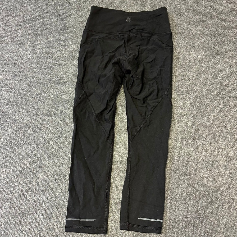 Athleta Leggings Womens XXS Black High Rise Crop Compression Pockets Athletic